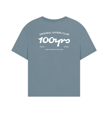 Stone Blue Printed T-shirt Back