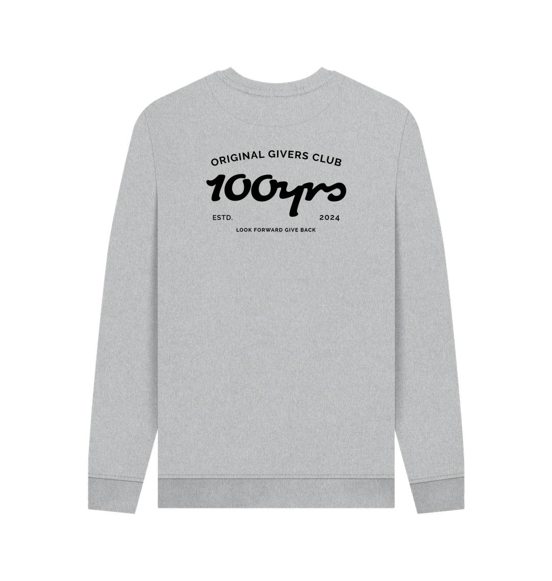 Grey Recycled Printed Sweater Back