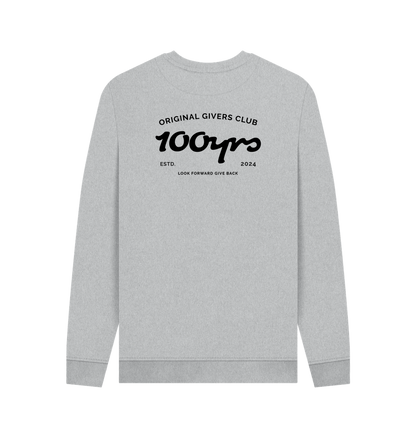 Grey Recycled Printed Sweater Back